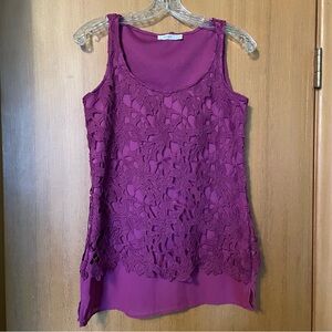 4/$20 | Ricki’s Magenta Lace Tank Top